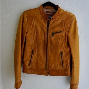 Andrew Marc tan leather jacket